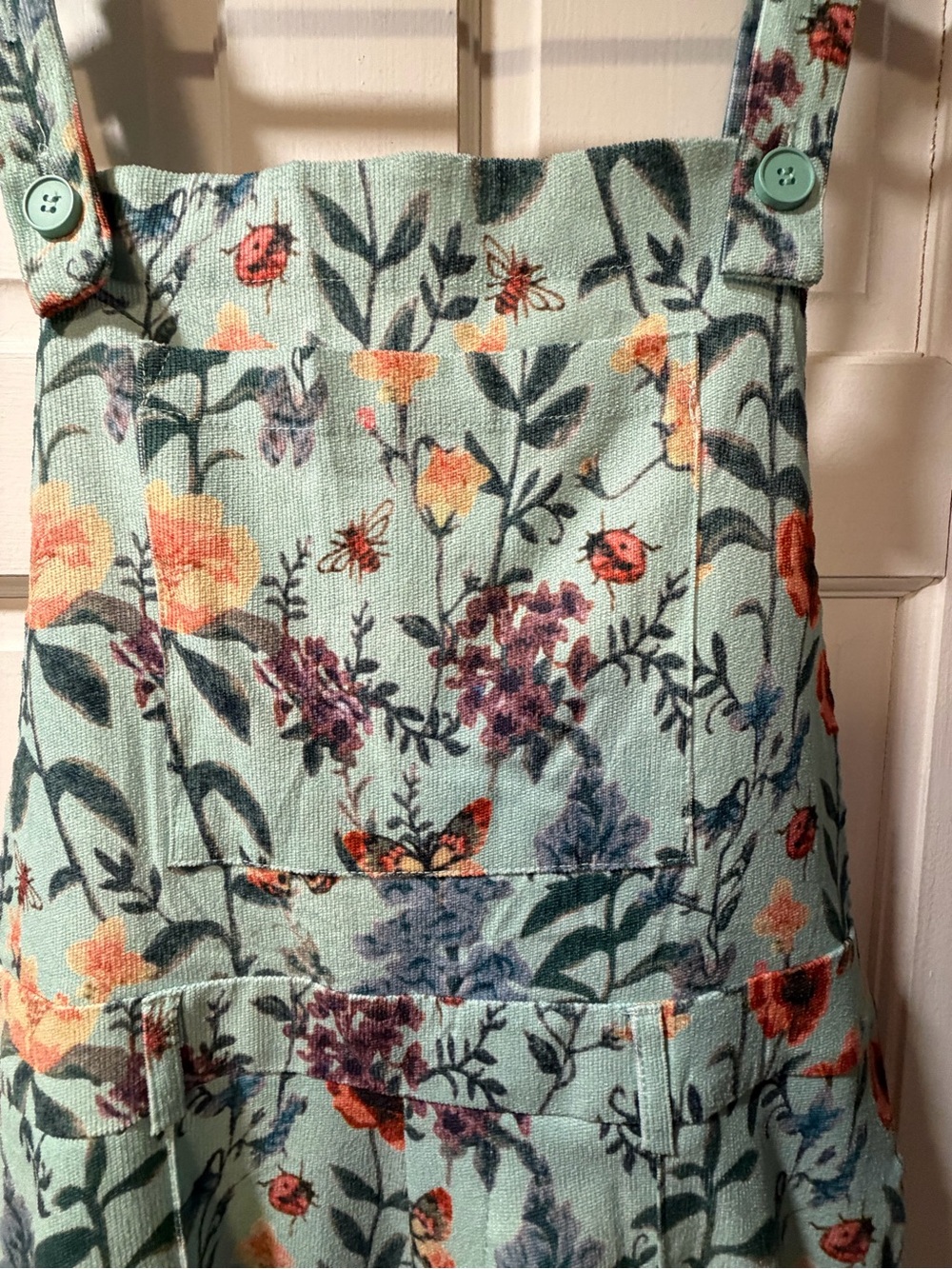 Floral Mint Green wide-leg overalls/jumpsuit - Picture 3 of 5